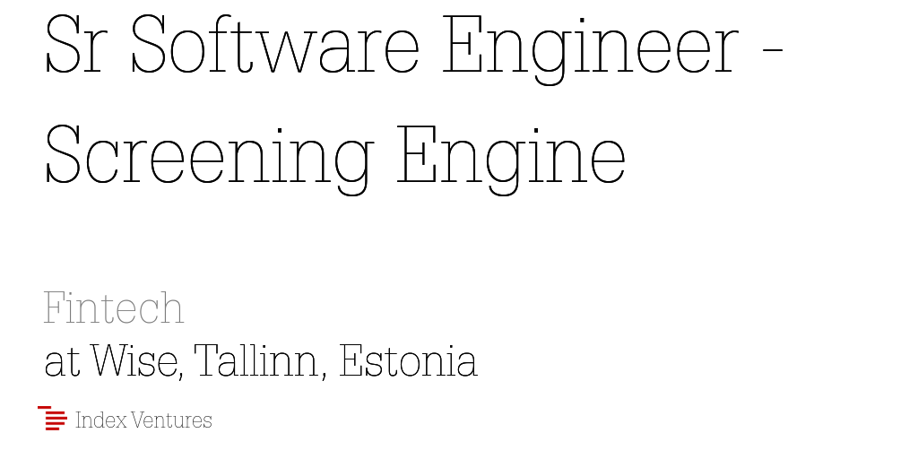 Wise: Sr Software Engineer - Screening...