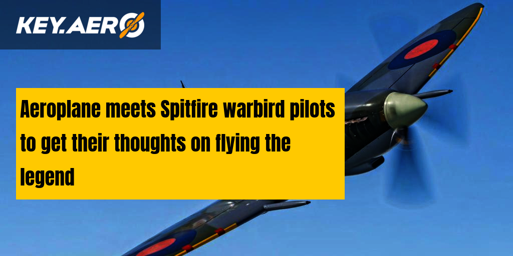 Flugzeug trifft Spitfire-Warbird-Piloten, um ihre