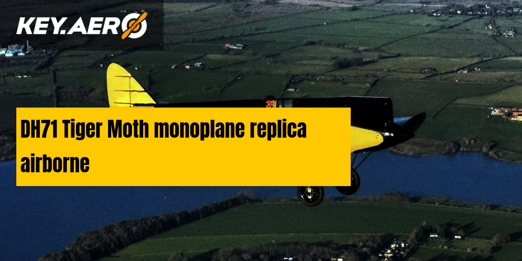 DH71 Tiger Moth monoplane replica airborne