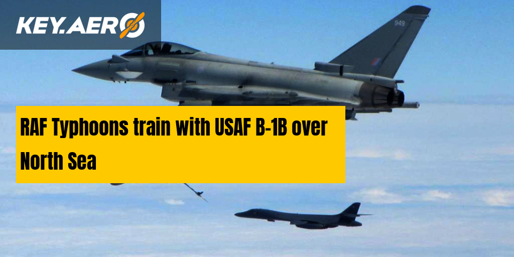 RAF Typhoons Train With USAF B-1B Over North Sea