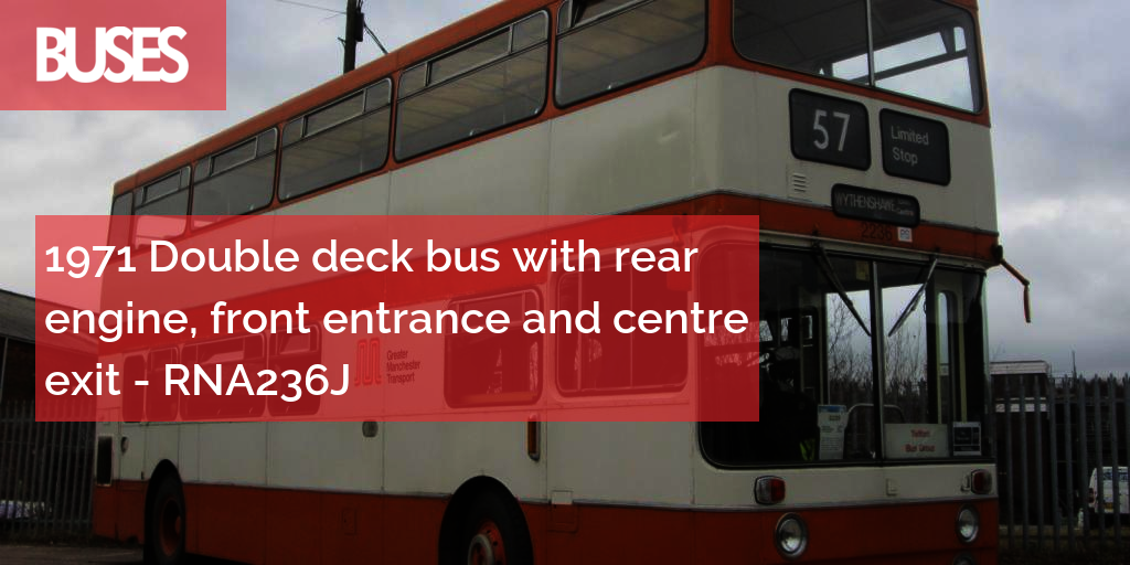 1971 Double deck bus with rear engine, front entrance and